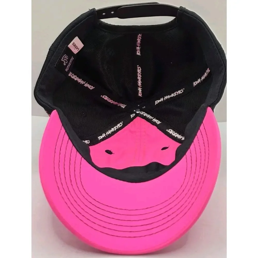 Iowa Hawkeyes Authentic Ladies Snapback Cap Hat Pink Black NCAA University Hawks